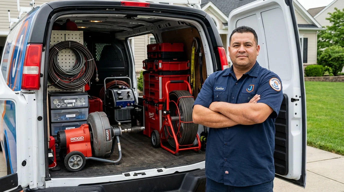 Professional drain cleaning equipment and Johns Plumbing LLC plumber in Bluefield